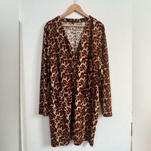 Leopard animal, print cardigan